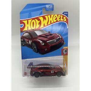 2022 Hot Wheels #38 HW Turbo 3/10 '16 Cadillac ATS-V R Dark Red w/Gray 10 Spokes